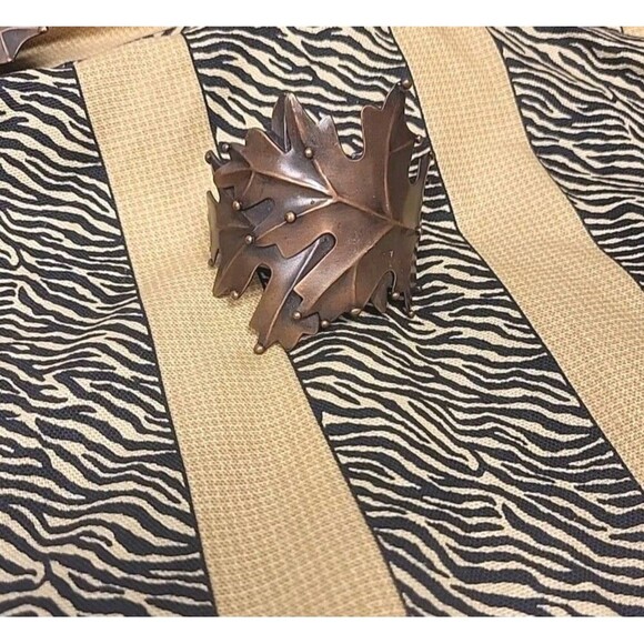 Napkin Rings Fall Leaf Metal Bronze IHR Animal Print Paper/Cloth Napkins Bundle - Picture 5 of 6